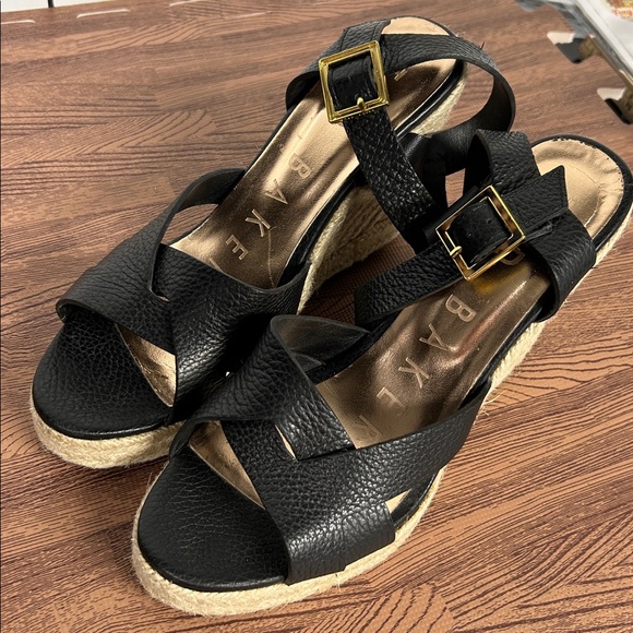 Ted Baker Sellana Strappy Espadrille Wedge Sandals Black Size 40/ US 9.5 - Picture 8 of 9